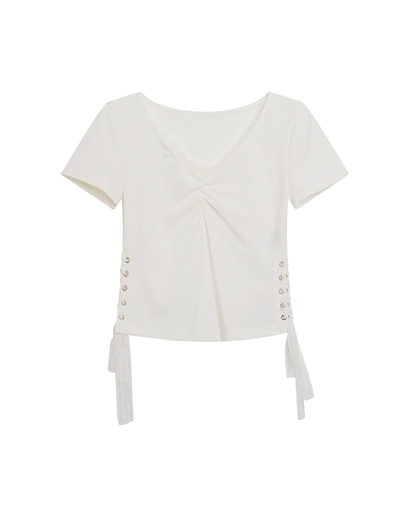 Retro lace short sleeves