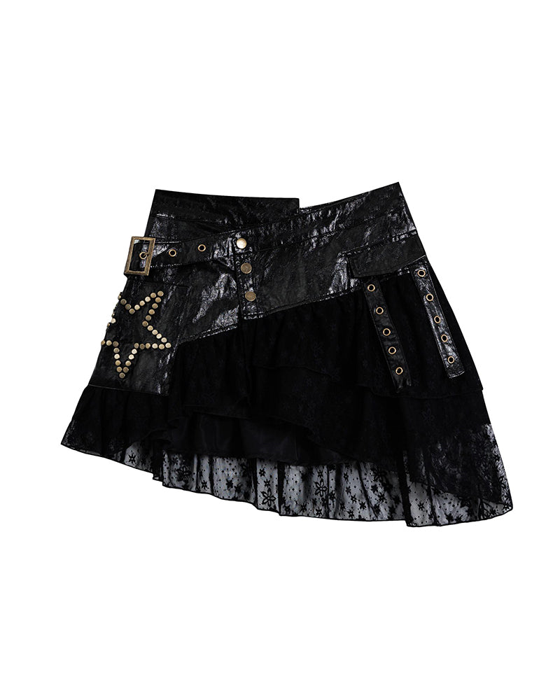 Retro asymmetrical skirt