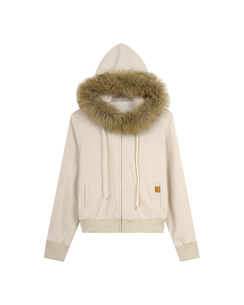 Hooded sweatshirt jacket