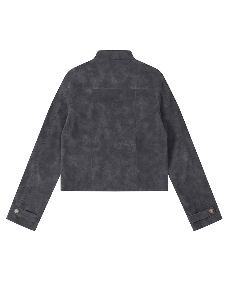 Stand-collar zip-up jacket