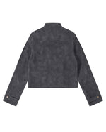 Stand-collar zip-up jacket