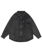 washed distressed long-sleeved shirt