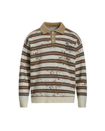 ヴィンテージ刺繍ラペルセーター