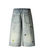 刺繍入りクロップドジーンズ