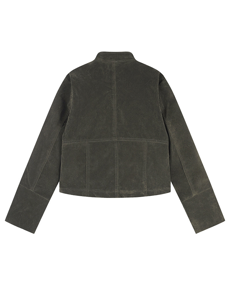Stand-collar zip-up jacket