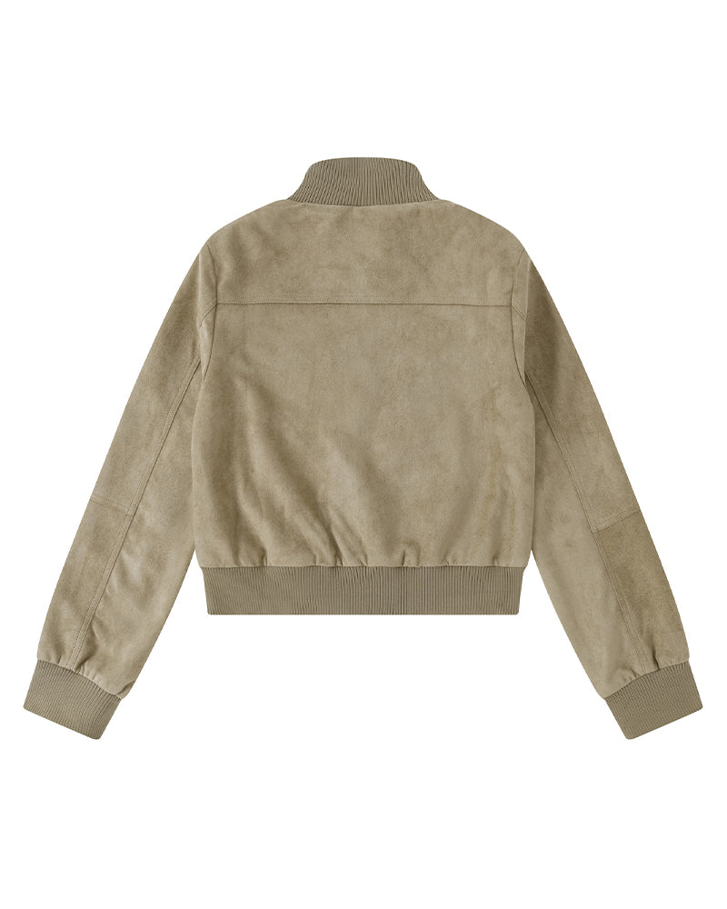 Stand-collar zip-up jacket