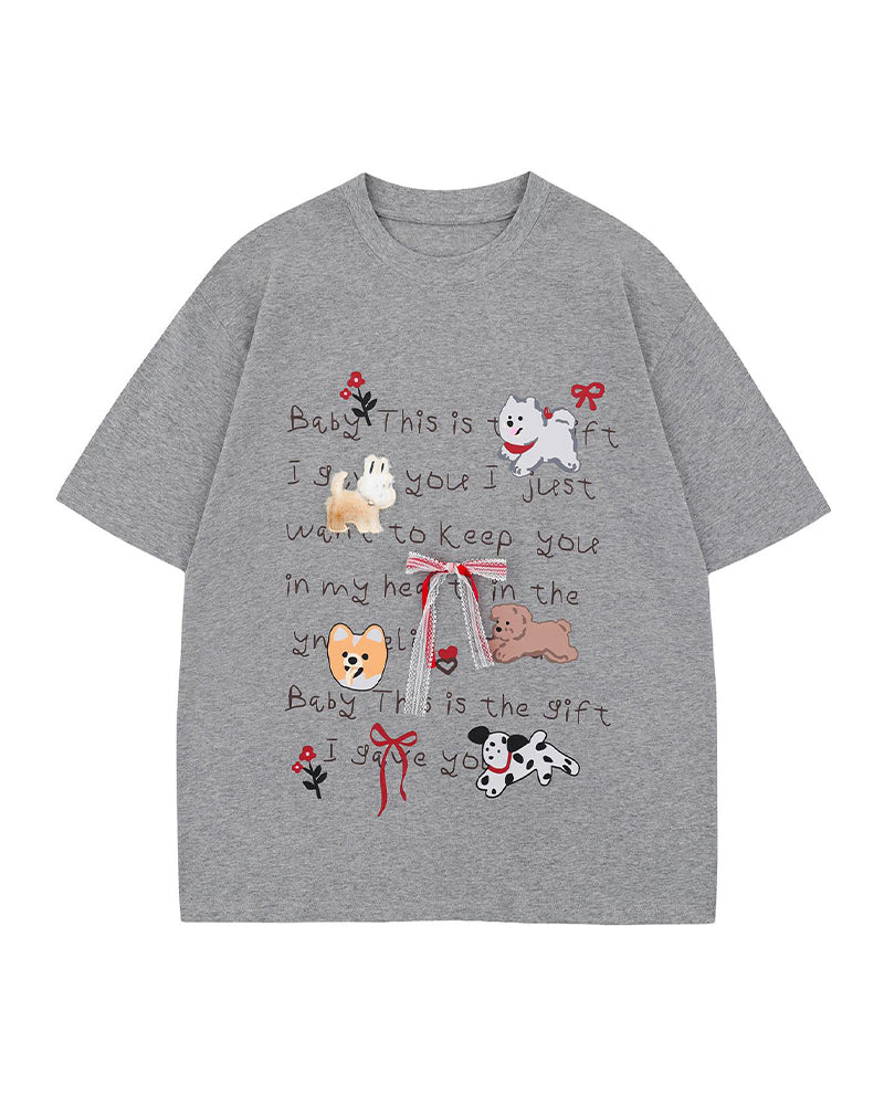 Dog bow short sleeves