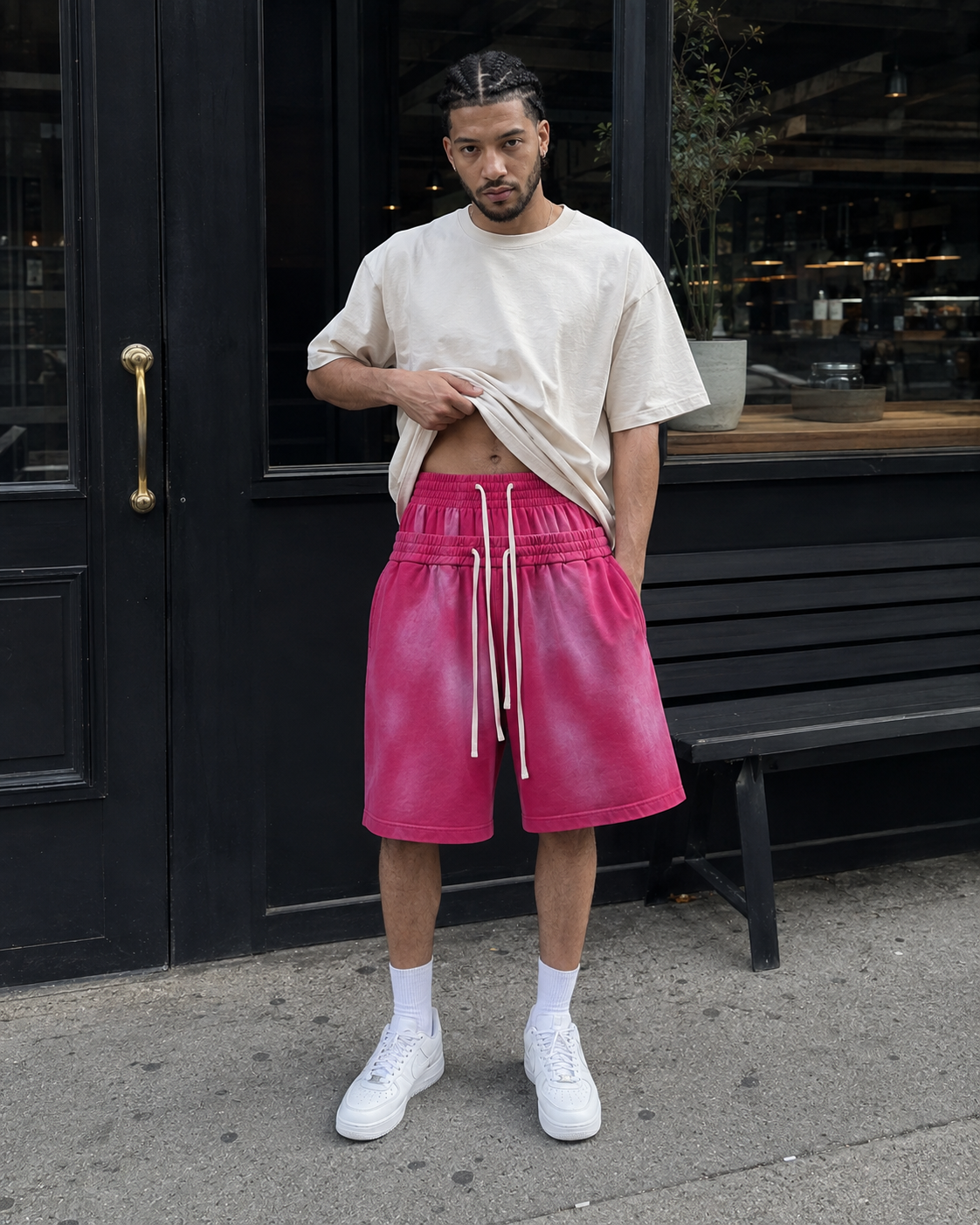 320g Double-waistband Bermuda shorts