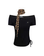 Retro leopard print short sleeves