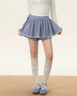 チェック柄ボウチュチュスカート