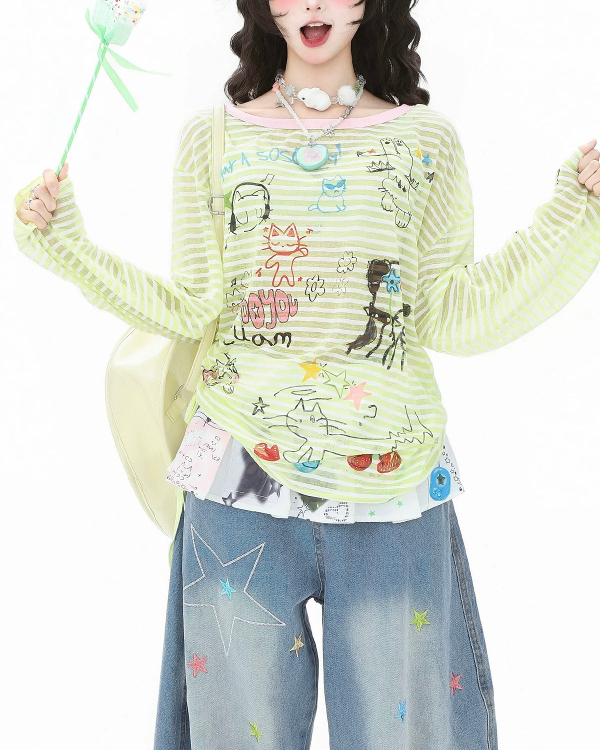 Fun pattern long sleeves