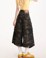 レトロシンプルデニムショートパンツ