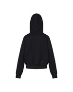 Hooded jacket with large zipper