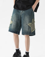 カジュアルなダメージデニムショートパンツ