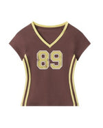 Contrast print short sleeves