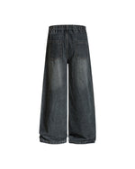 Cartoon washed straight jeans