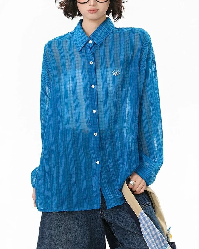 Simple loose check shirt