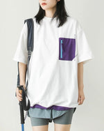 Contrast pocket short sleeves