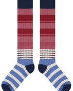 ストライプ柄ニーハイソックス