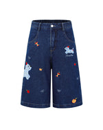 シンプルパピーデニムショーツ