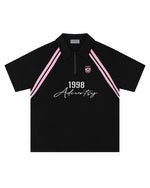 Half zip casual short sleeves