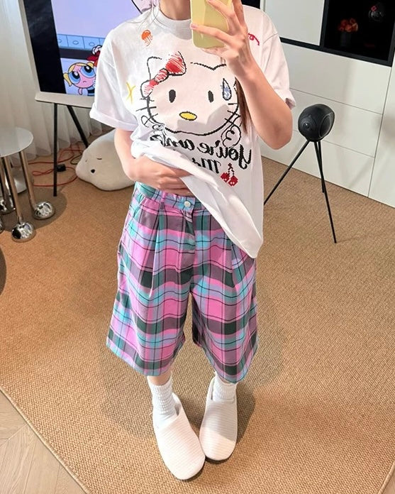 심플한 플레드 캐주얼 반바지