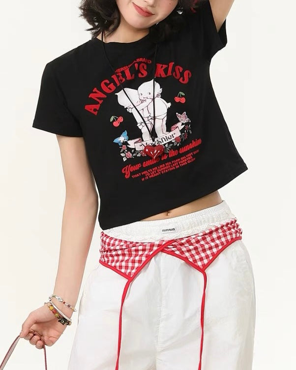 Retro cute short sleeves