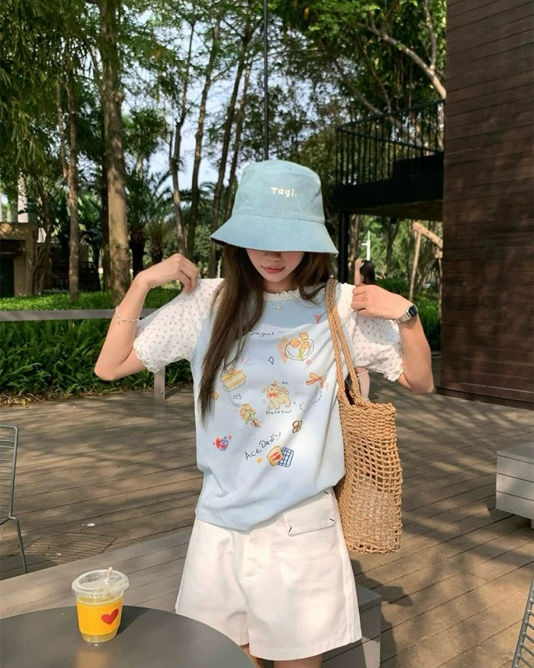 Loose and simple short sleeves