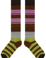 ストライプ柄ニーハイソックス