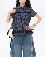 チェック半袖シャツ