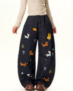 재미있는 패턴의 데님 팬츠