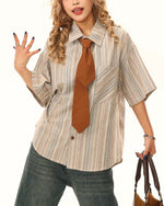 プレッピーカジュアルな半袖シャツ