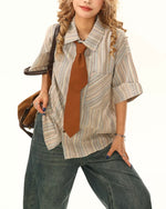 プレッピーカジュアルな半袖シャツ