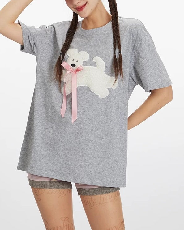 Cute embroidered short sleeves