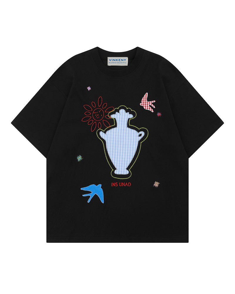 Simple design short sleeves