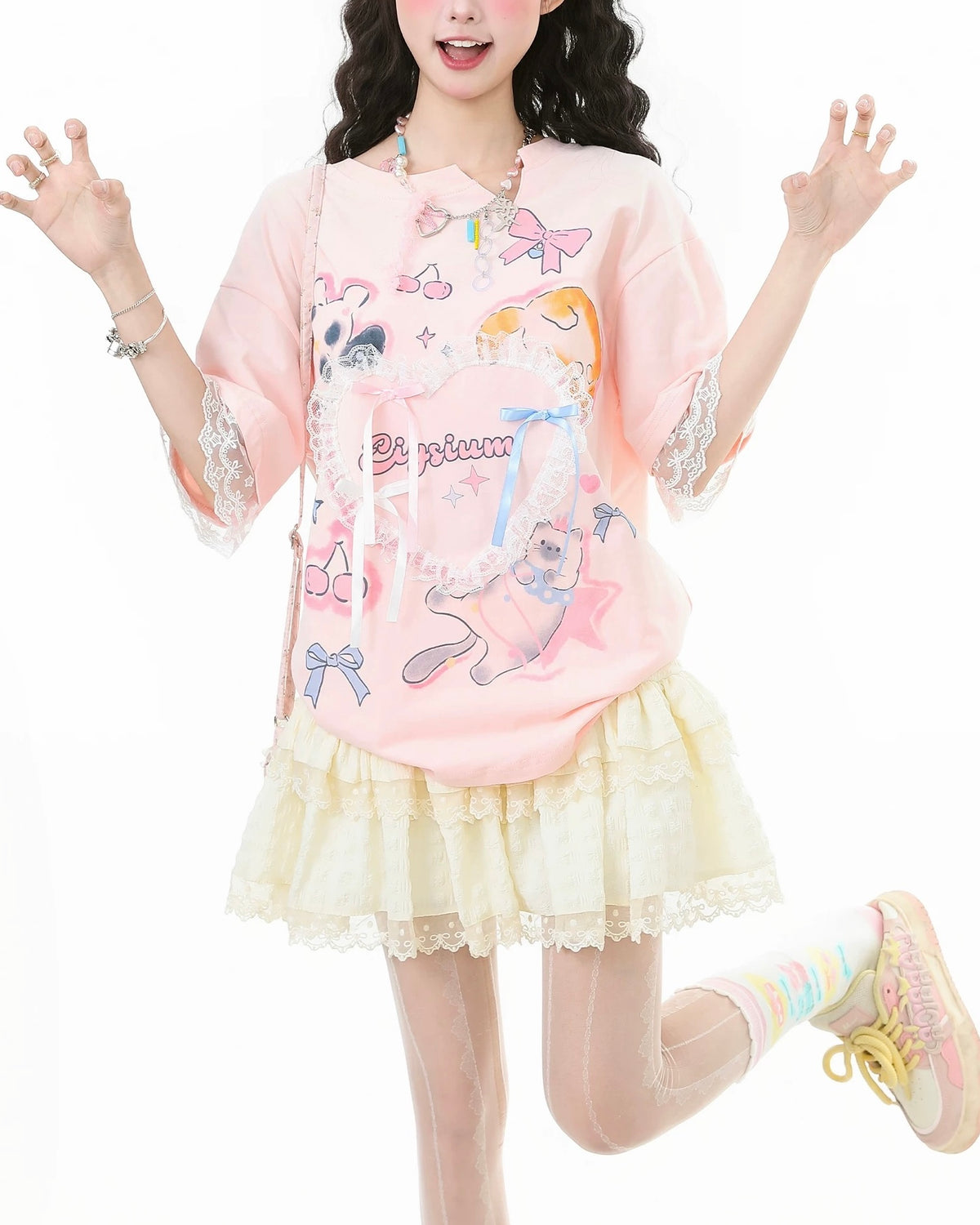 Cute loose short sleeves