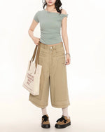 万能なウォッシュ加工デニムショートパンツ