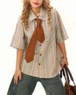 プレッピーカジュアルな半袖シャツ