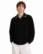 360g Retro-style collared sweatshirt