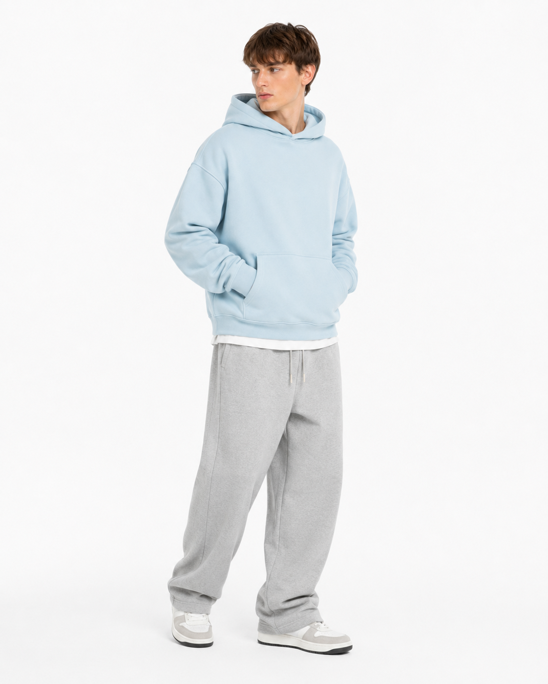 345g Fleece-lined hooded sweatshirt