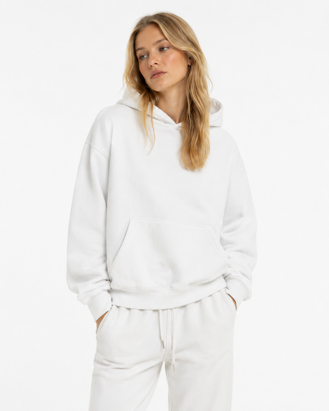 345g Fleece-lined hooded sweatshirt