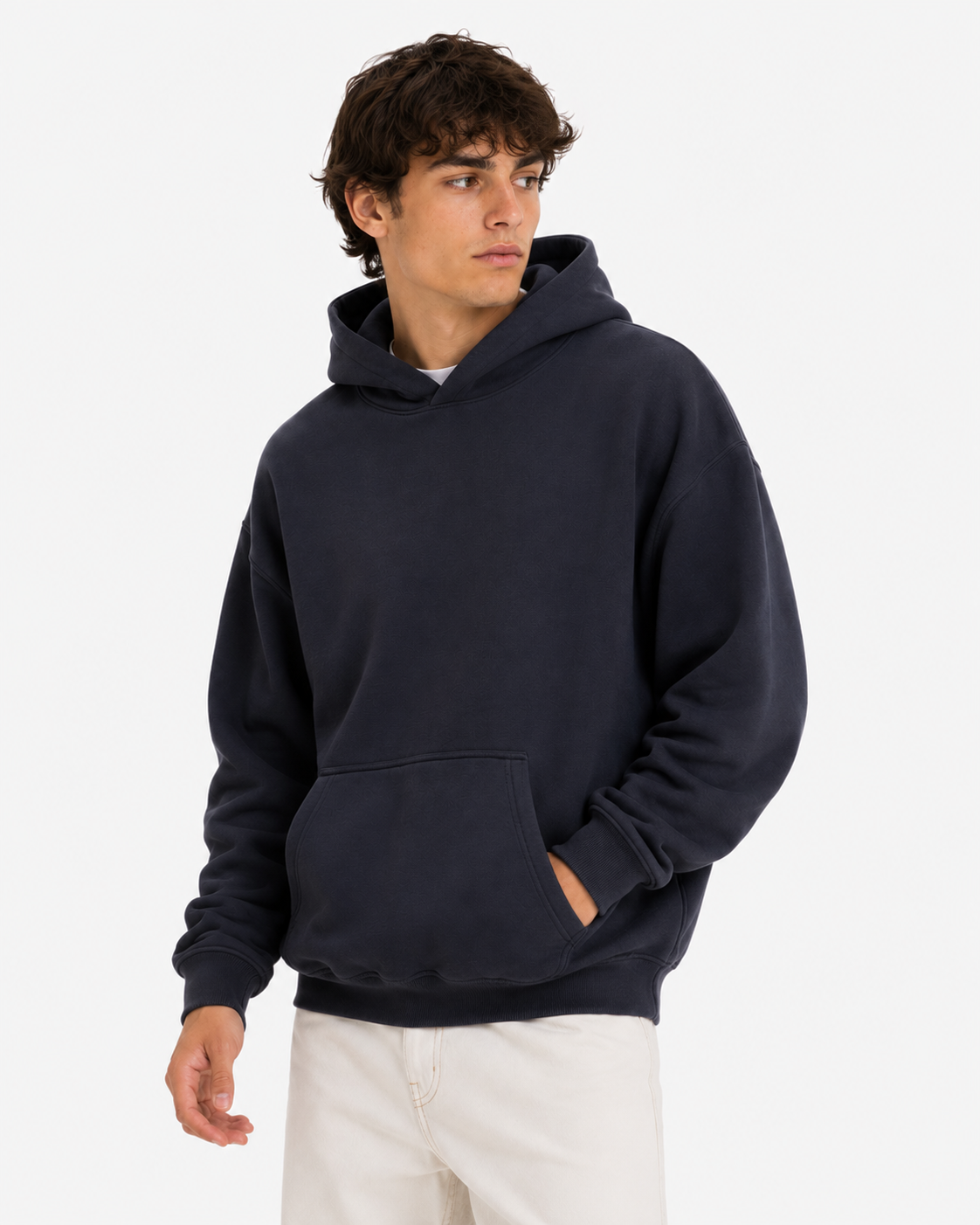 345g Fleece-lined hooded sweatshirt