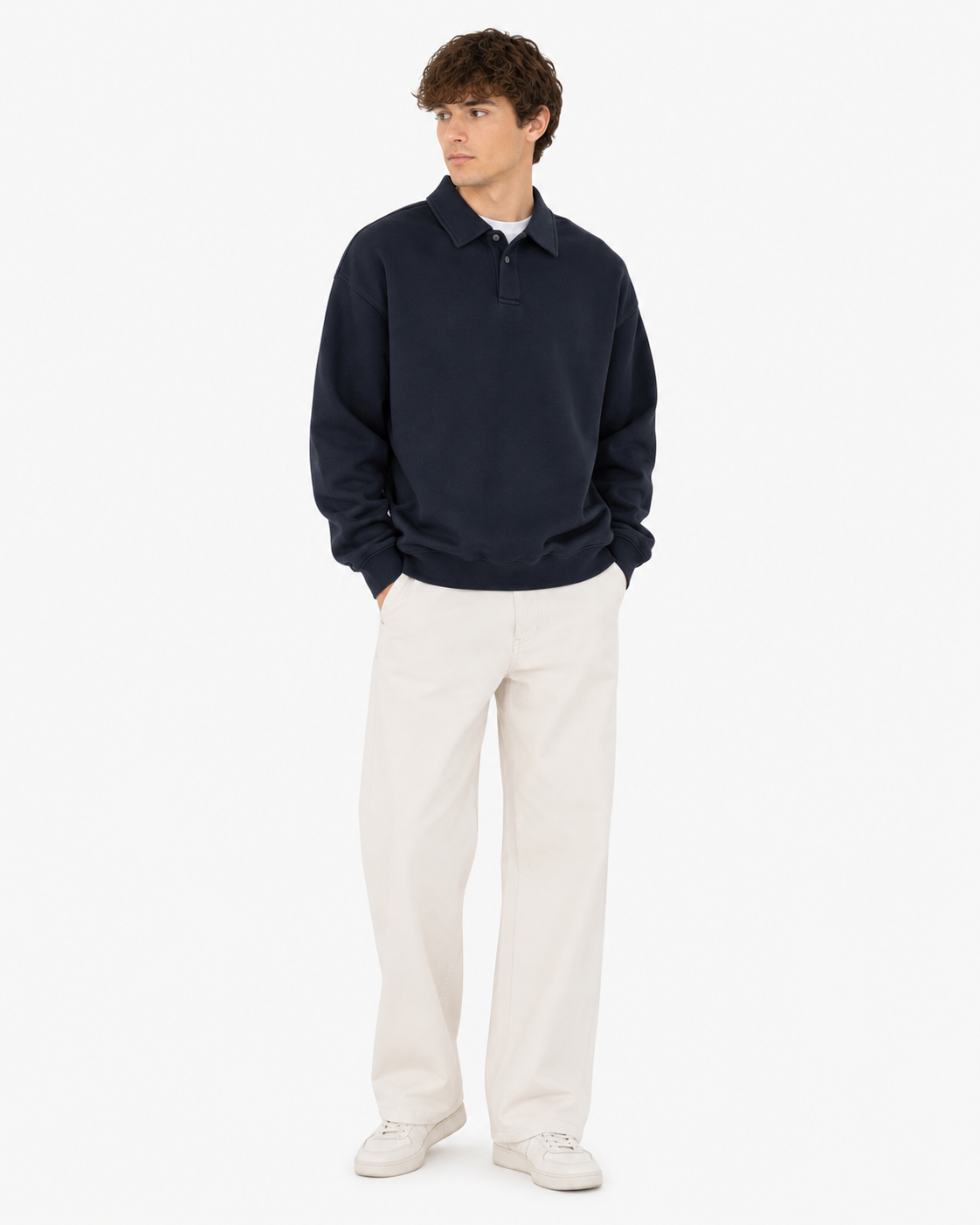 320g Casual polo sweatshirt