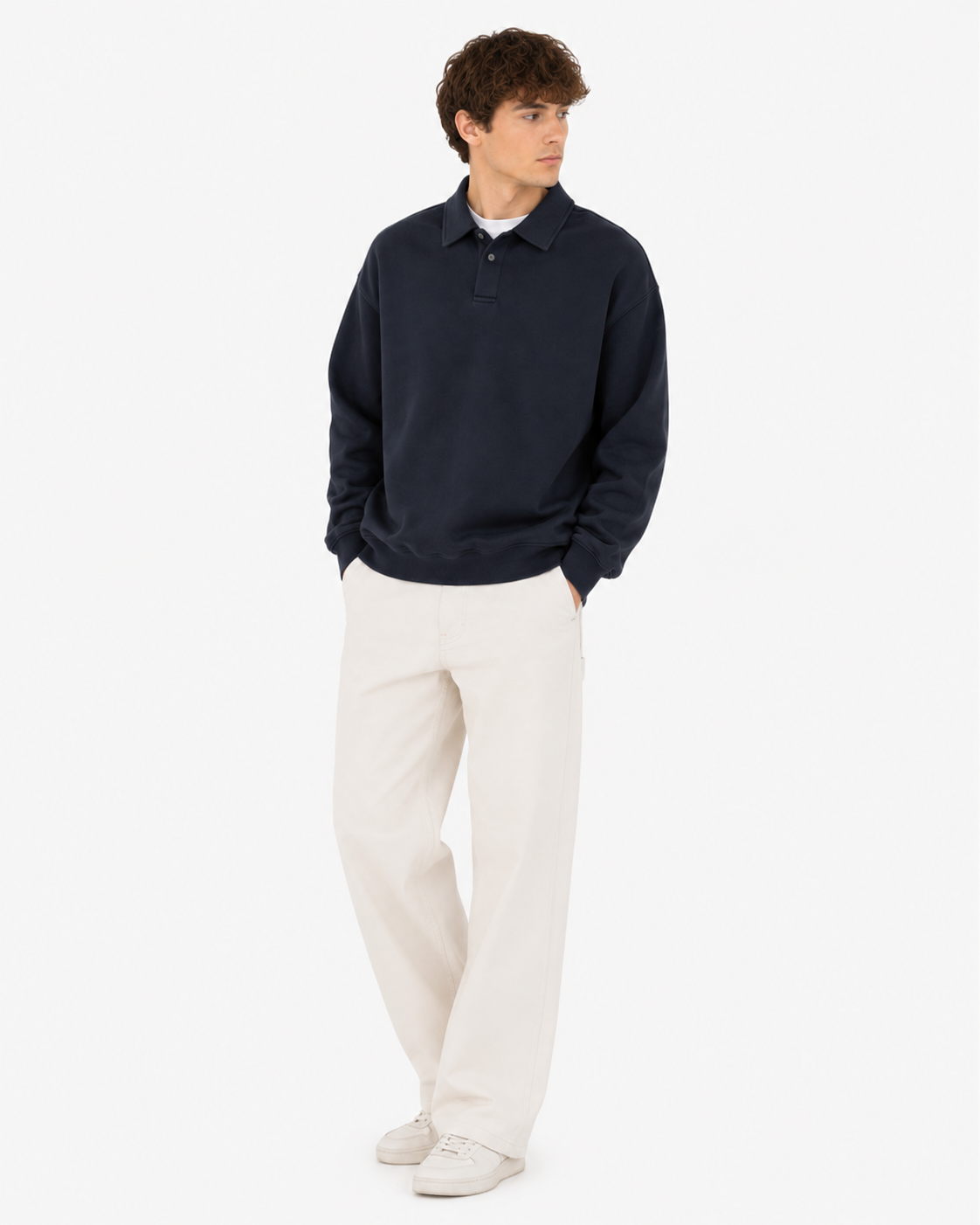 320g Casual polo sweatshirt