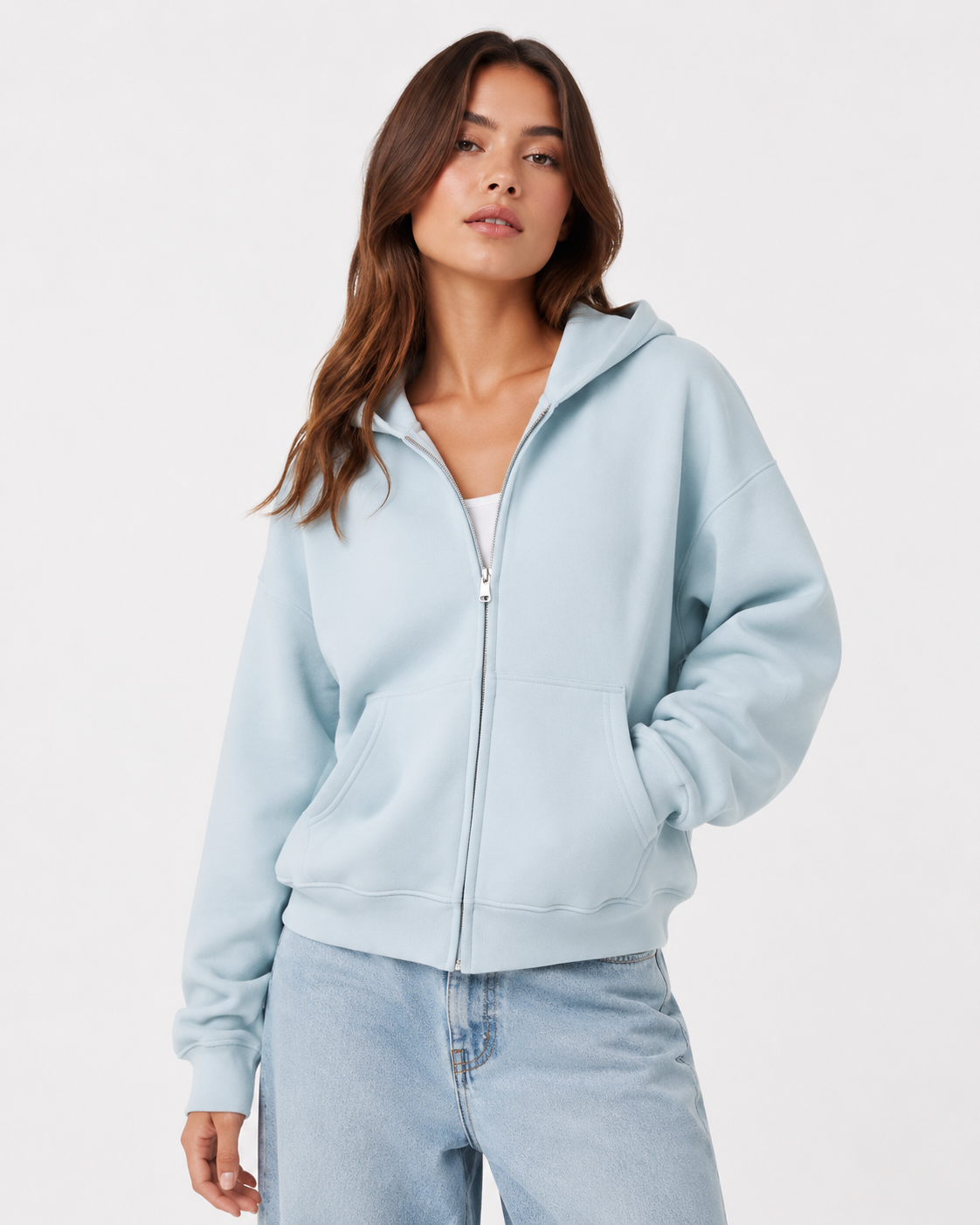 345g Hooded zip-up sweatshirt