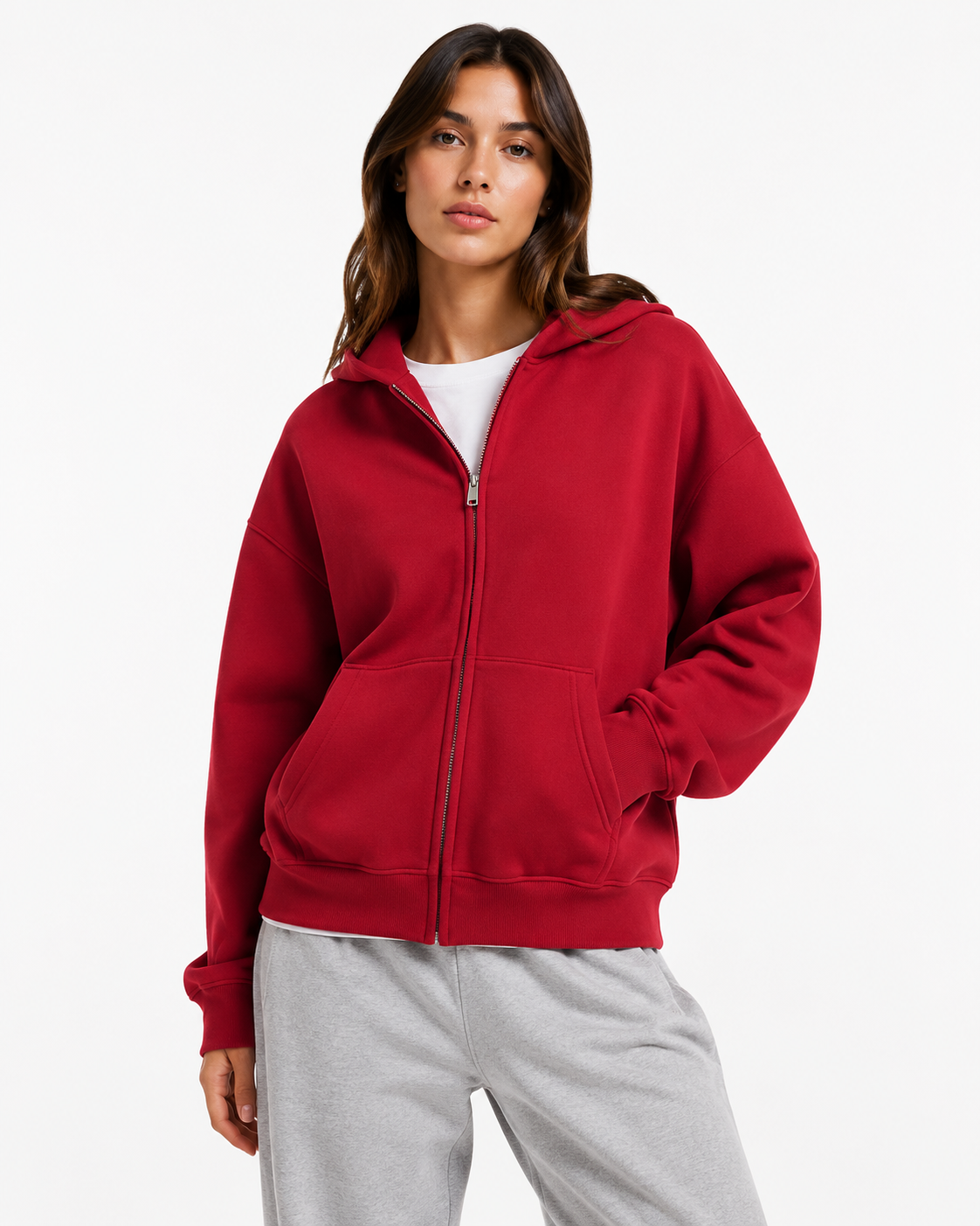 345g Hooded zip-up sweatshirt