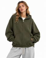 345g Hooded zip-up sweatshirt