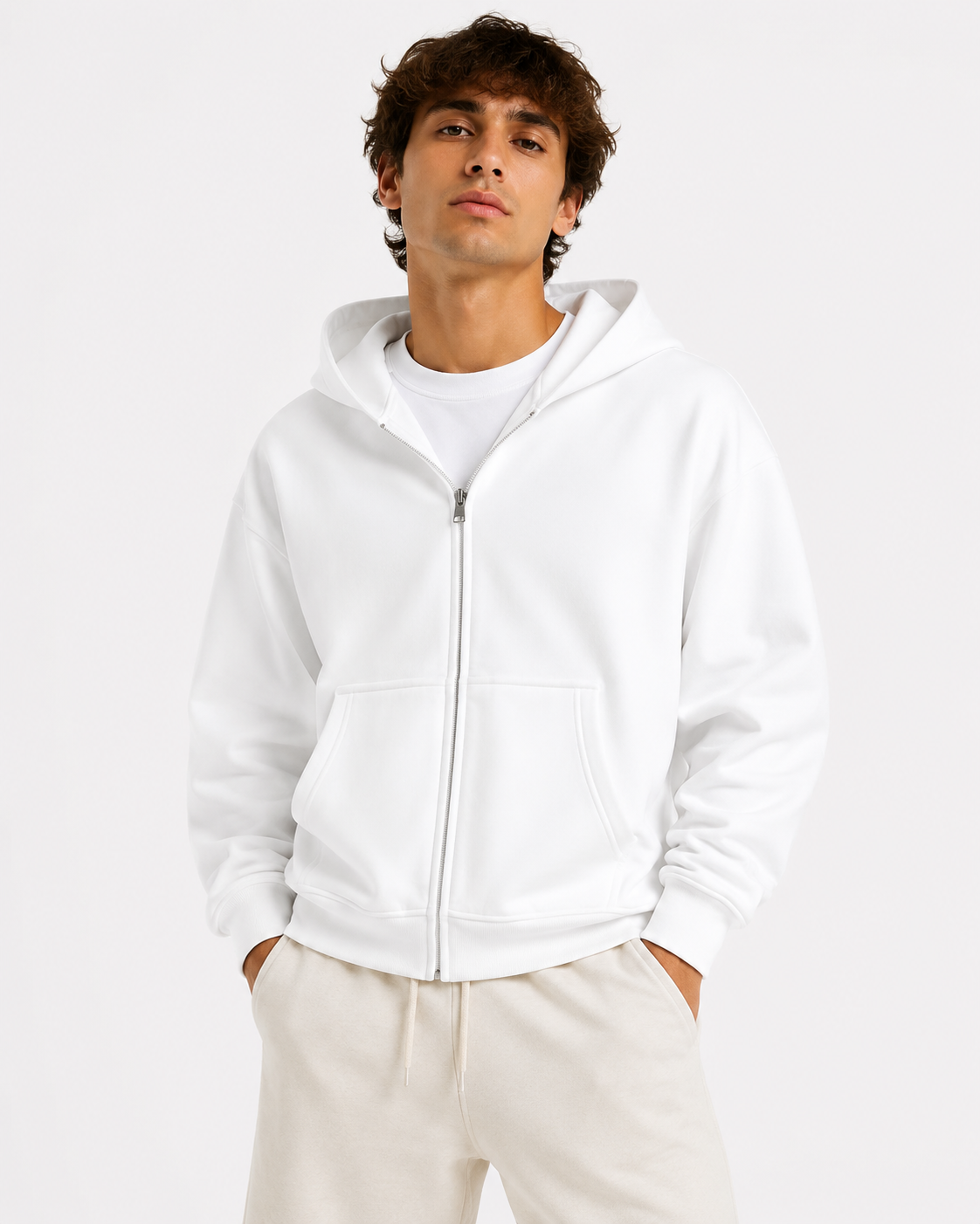 345g Hooded zip-up sweatshirt