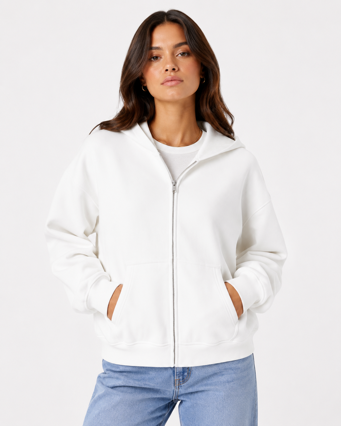 345g Hooded zip-up sweatshirt