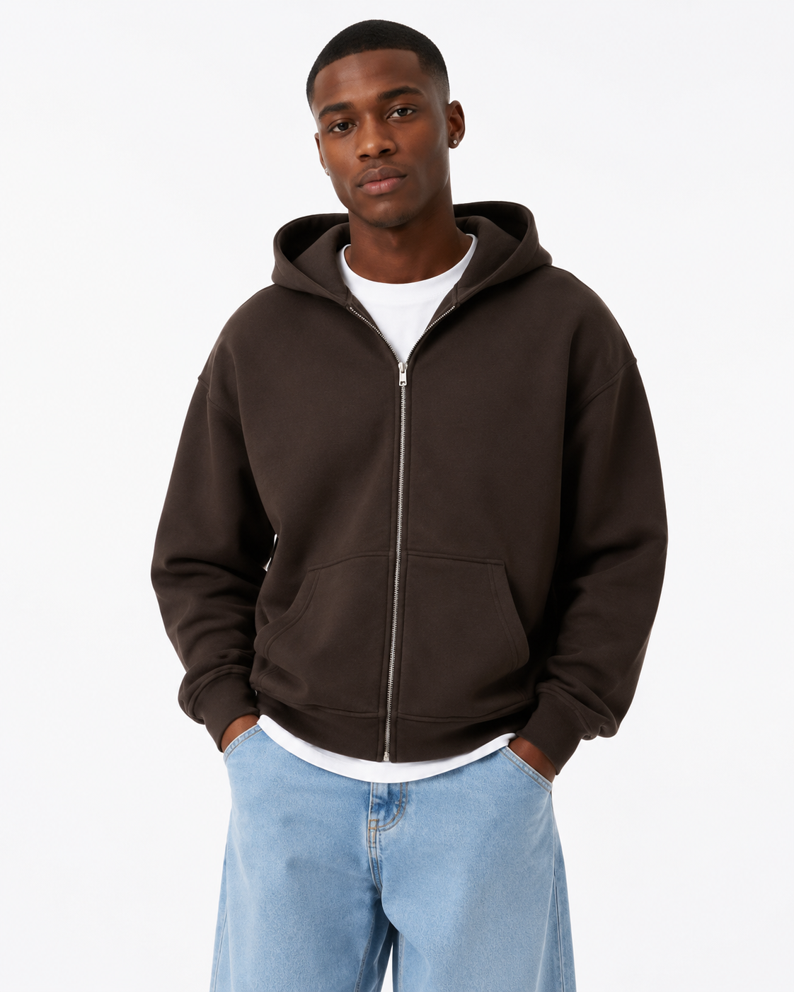 345g Hooded zip-up sweatshirt